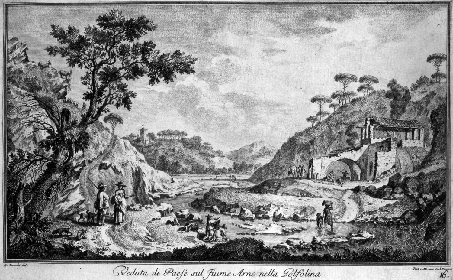 The Gonfolina canyon, engraving by Zocchi